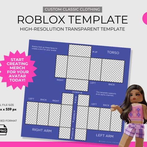 High resolution classic shirt and pants template for roblox avatars. Create merch for your roblox character using asset manager. Roblox Classic Pants, Roblox Clothing Templates, Pants Template, Roblox Template, Resolution Template, Clothing Templates, Roblox Clothing, Photo Editing Programs, Classic Clothing