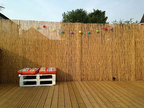 Bamboo Screening Fence, Landscaping Walls, Backyard Wonderland, Reed Fence, Privacy Screen Plants, Outdoor Privacy Panels, Screening Ideas, Reed Fencing, Rolled Fencing