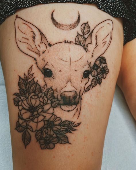 ⚡️ T A T T O O S B Y ⚡️ Samantha Rose | Oh deer 🦌 • • • #Art #artist #artwork #creative #drawing #fineart #illistration #ink #eikondevice #canadiantattoo #vancouvertattoo… | Instagram Floral Deer Tattoo, Deer Tattoos For Women, Fawn Tattoo, Deer Tattoos, Canadian Tattoo, Vancouver Tattoo, Neotraditional Tattoo, Deer Tattoo, Artwork Creative