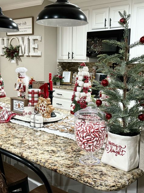 Holly Jolly Collection Christmas … curated on LTK Candy Decorations For Christmas, Kitchen Bar Christmas Decor Ideas, Candy Cane Lane Christmas Decor, Christmas Kitchen Island Decor, Santa Kitchen Decor, Christmas Kitchens, Farmhouse Christmas Kitchen, Cozy Christmas Decor, Christmas Dining Room