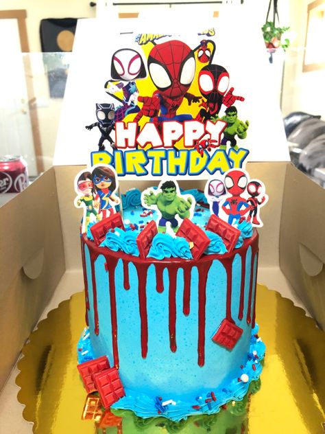 Spiderman And His Amazing Friends Cake, Spidey And His Amazing Friends Cake, Spidey And Friends Cake, Spidey Cake, Spidey Birthday, Friends Birthday Cake, Spiderman Birthday Cake, Spidey And His Amazing Friends, Baby Birthday Decorations