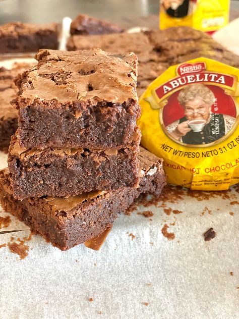 Abuelita Hot Chocolate Brownies, Abuelita Chocolate Cake, Mexican Hot Chocolate Pie, Chocolate Abuelita Cookies, Mexican Hot Chocolate Cookies Abuelita, Mexican Hot Chocolate Dessert, Mexican Hot Chocolate Recipe Abuelita, Abuelita Brownies, Chocolate Abuelita Recipe