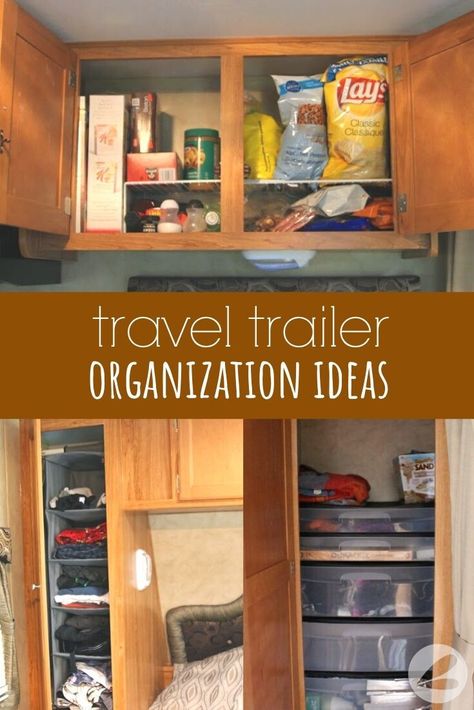 Travel Trailer Organization Ideas, Trailer Organization Ideas, Travel Trailer Storage, Camper Storage Ideas Travel Trailers, Travel Trailer Hacks, Camper Organization Travel Trailers, Astuces Camping-car, Travel Trailer Organization, Travel Trailer Living