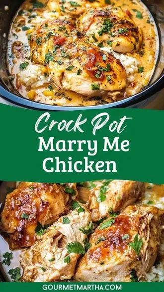 Looking for an irresistible chicken dish that will make anyone fall in love? This Crock Pot Marry Me Chicken is rich, creamy, and packed with flavor! With tender chicken cooked to perfection in a mouth-watering sauce, it's sure to become your new favorite. Perfect for weeknights or special dinners alike. Ready to cook? Click for the recipe! #CrockPotRecipes #MarryMeChicken #SlowCookerMeals #EasyDinnerIdeas #ChickenRecipes #ComfortFood #DinnerInspiration #FamilyMeals #DeliciousDinner Date Recipes Savory, Romantic Recipes For Two, Fall Chicken Crockpot Recipes, Crockpot Marry Me Chicken Recipe, Chicken Martini Recipe, Chicken Tender Crockpot Recipes, Rotisserie Chicken Recipes Crockpot, Crock Pot Boneless Chicken Breast, Marry Me Chicken Crock Pot