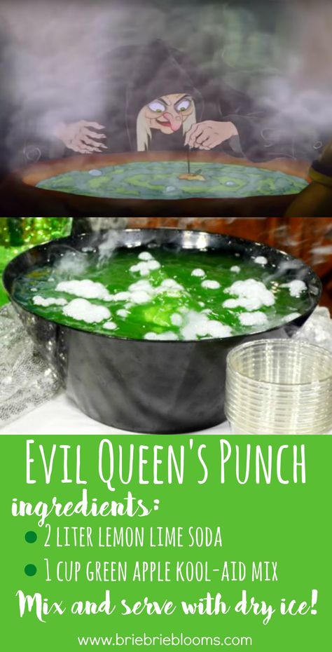 The quick two ingredient Evil Queen's Punch recipe is perfect to celebrate your favorite Villain or to debut during a Halloween party! Disney Villain Party, Villains Party, Disney Halloween Parties, Bolo Halloween, Descendants Party, Evil Queens, Two Ingredient, Punch Recipe, Halloween Bash