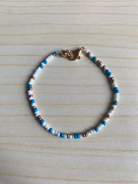 2mm beads 🐬 Bts Jewelry, 2mm Beads, White Gold Bracelet, Beauty Book, United Kingdom, Jewelry Bracelets, Gold Bracelet, Blue White, Accessory Gift