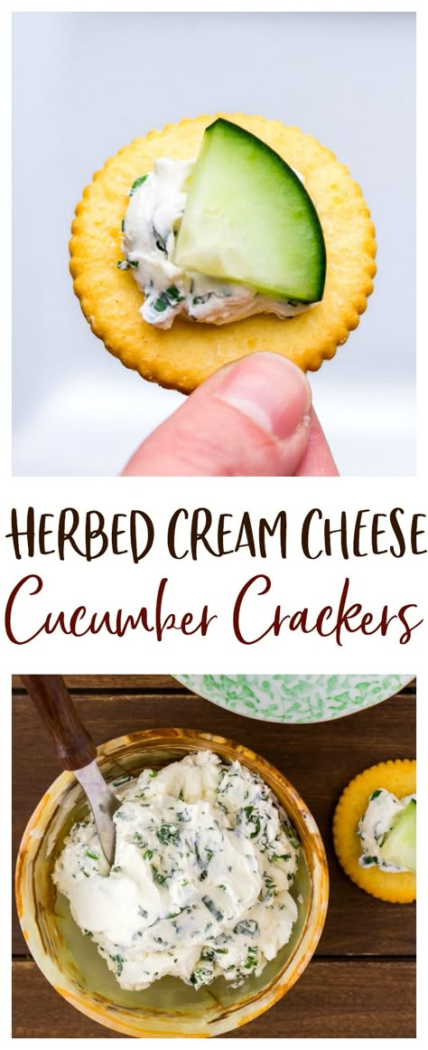 Cream Cheese Cucumber, Herbed Cream Cheese, Crackers Appetizers, Super Easy Appetizers, Chicken Corn Chowder, Summer Entertaining, Easy Appetizer Recipes, Lunch Snacks, Roasted Cauliflower