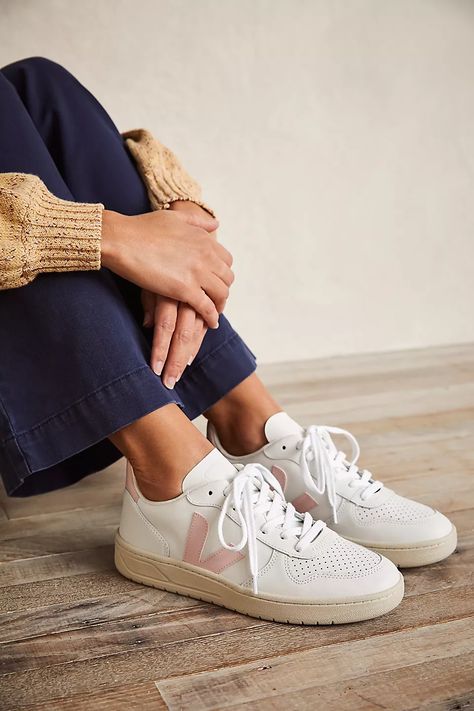 Veja V-10 Sneakers | Free People Veja V12 Women Outfit, Veja V10 Outfit Women, Veja Shoes Outfit Women, Veja Sneakers Outfit Women, Trendy Sneakers For Women 2022, Veja Sneakers Outfit, Trendy Sneakers For Women, Trendy White Sneakers, Veja V10