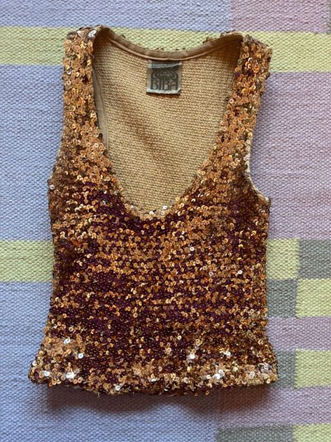 biba sequin vintage original gold top vest barbara hulanicki | eBay Biba Clothing, Biba Fashion, Barbara Hulanicki, Fall 24, Gold Top, Fashion Costume, Sequin Top, Racer Back, Vintage Accessories