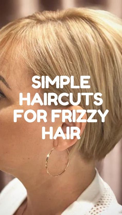 Unique Trending hairstyle ideas|hairstyles for curly hair For Women Frizzy Short Hair, Simple Haircuts, Thick Frizzy Hair, Fizzy Hair, Frizzy Wavy Hair, Bushy Hair, Low Maintenance Short Haircut, Haircuts For Frizzy Hair, Thick Coarse Hair