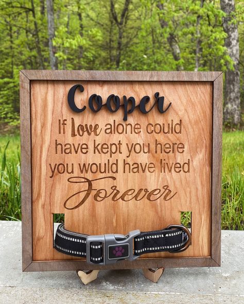 Cooper’s remembrance frame is on its way home 🐾 I hope this piece brings them comfort and look back at the memories they made together 🫶🏻 Rest easy Cooper 🐶 Dog Remembrance Ideas, Dog Sympathy Gifts, Dog Remembrance, Dog Sympathy, Personalized Wood Signs, Laser Ideas, Wooden Dog, Personalized Pet Memorial, Memorial Signs