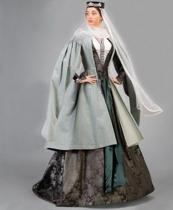 National men and women clothing in Georgia - Nationalclothing.org Georgian Clothing, Georgian Dress, Baba Jaga, National Clothes, National Dress, Couture Mode, Fantasy Costumes, Old Fashion, Historical Costume