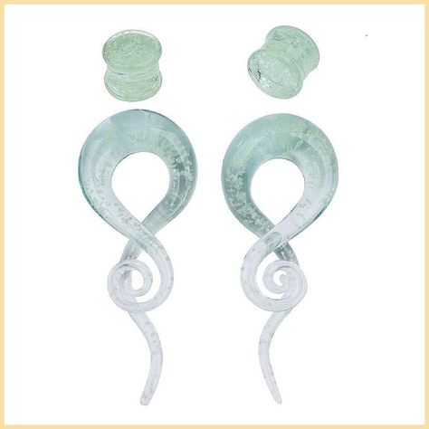 Glow in The Dark Ear Glass Spiral Tapers Plugs Tunnels Expander Hanger Gauges Earrings Dermal Piercing Jewelry, Gauges Earrings, Piercings Jewelry, Unique Ear Piercings, Tapers And Plugs, Ear Tapers, Ear Tunnels, Body Jewelry Piercing, Tunnels And Plugs