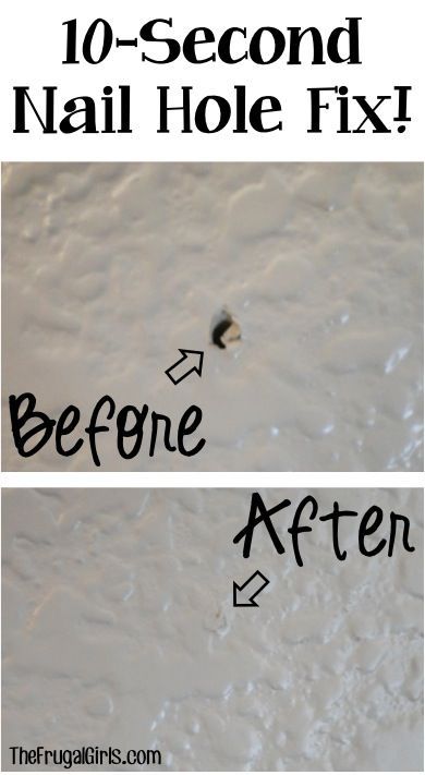 10-Second Nail Hole Fix! ~ from TheFrugalGirls.com ~ the easiest diy quick trick to patching holes in your walls! #thefrugalgirls Wall Hole Cover Ideas, Fix Hole In Wall, Fill Nail Holes, Wall Nails, Frugal Girls, Home Fix, Nail Holes, White Flour, Home Repairs