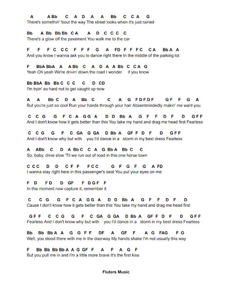 Flute Sheet Music: Fearless (Taylor's Version) - Taylor Swift Piano Sheet Music Letters Taylor Swift, Keyboard Music With Letters Taylor Swift, Taylor Swift Songs Piano Notes, Taylor Swift Cello Sheet Music, Taylor Swift Sheet Music Flute, Fun Flute Sheet Music, Piano Notes Taylor Swift, Taylor Swift Songs On Guitar, Taylor Swift Flute Sheet Music