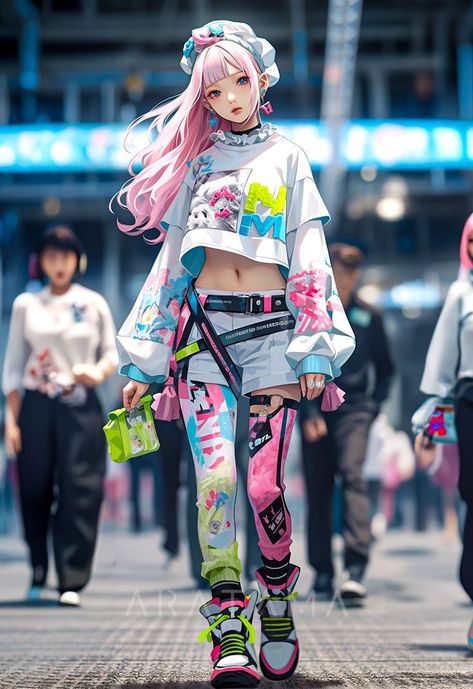 Cyberpunk Fashion Female, Cyberpunk Outfit, Mode Cyberpunk, Estilo Cyberpunk, Cyberpunk Female, Moda Cyberpunk, Harajuku Outfits, Cyberpunk Aesthetic, Cyberpunk Fashion