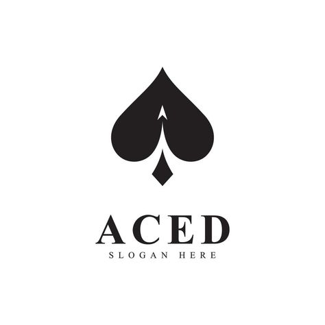 Spade Card Tattoo, Spade Logo Design, Casino Branding, Casino Card, Ace Logo, Casino Logo, Logo Icon Design, Spade Logo, Ace Card