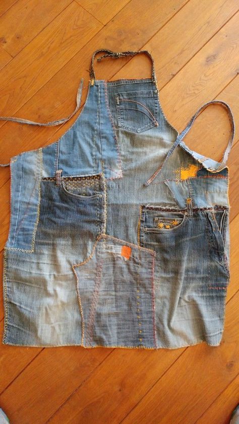 Japanese Mending, Boro Denim, Återvinna Jeans, Artisanats Denim, Jean Diy, Recyceltes Denim, Boro Sashiko, Denim Apron, Denim Projects