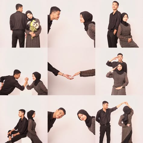 Prenup Posing Ideas, Diy Couple Poses, Pose Reference Couple Photography, Couple Studio Poses Ideas, Couple Pose Studio Photo Ideas, Self Shoot Studio Poses Couple Cute, Self Studio Couple Pose, Pre Wedding Studio Ideas, Inspirasi Foto Couple