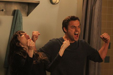 Jess And Nick, New Girl Tv Show, Nick And Jess, Best Tv Couples, Jake Johnson, Jessica Day, Tv Show Couples, Nick Miller, Tv Couples