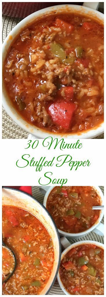 30 Minute Stuffed Pepper Soup | Stuffed Pepper Soup | Bell Pepper Soup | Soup | Dinner | Pepper Soup | Small Town Woman #soup #stuffedpeppersoup #smalltownwoman  via @bethpierce0151 Bell Pepper Soup, Soup Crockpot, Paleo Crockpot, Stuffed Pepper, Pepper Soup, Ground Sausage, Easy Soup, Soup And Stew, Soup Dinner