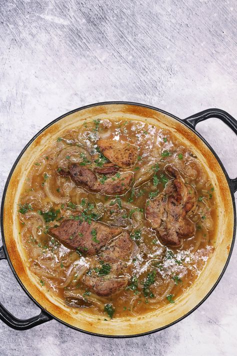 Braised Pork Steaks, Braised Pork Steak Recipes, Slow Cooked Chilli, Pork Shoulder Steak Recipes, Shoulder Steak Recipes, Cider Braised Pork, Pork Shoulder Steaks, Steak With Onions, Pork Shoulder Steak