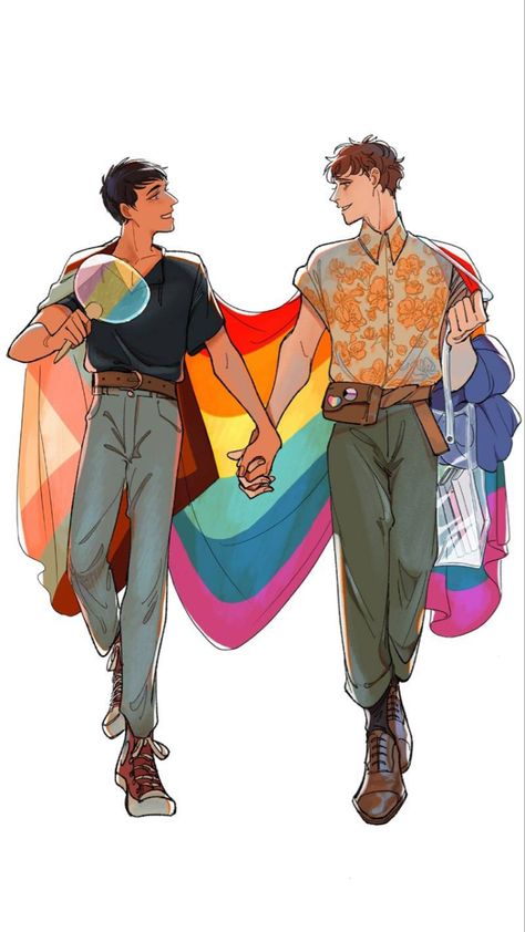 Best Boys, Lgbt Art, Happy Pride, Queer Art, Digital Comic, Gay Art, Pride Month, Art Challenge, Drawing Base