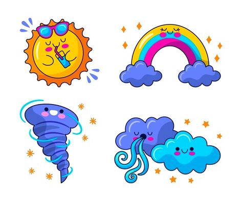 Black Friday Illustration, Cloud Emoji, Kawaii Weather, Weather Stickers, Stickers Illustration, Iceland Flag, Moon Cartoon, مشروعات العلوم, Cartoon Sun