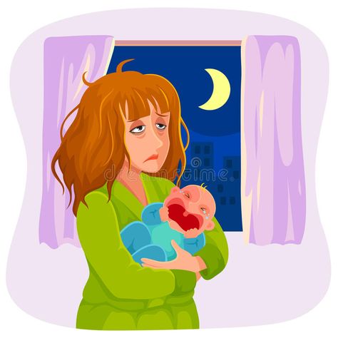 Tired sleepy mother. Tired mother carrying a crying baby at night , #ad, #mother, #sleepy, #Tired, #carrying, #night #ad Tired And Sleepy, Maternity Photography Poses Couple, Nurse Art, Newborn Mom, Sick Baby, Tired Mom, Baby Drawing, Brain Damage, Family Illustration