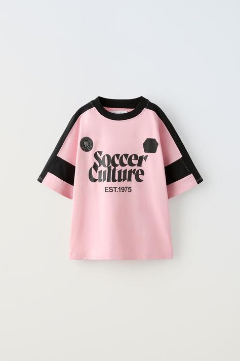 Printed Boys' T Shirts | ZARA United Kingdom Soccer T Shirt, Football T Shirt, Zara Kids, Linen Blazer, Zara United States, Boys Shirts, Trouser Jeans, Blazer Dress, Boys T Shirts