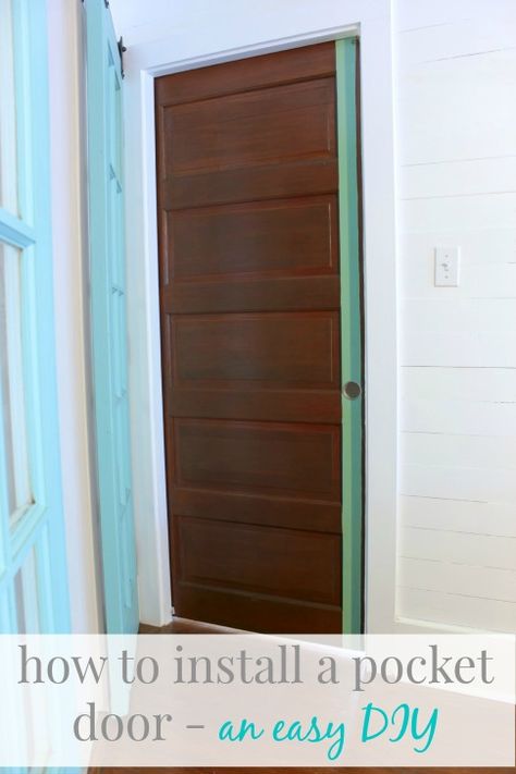 Pocket Doors Diy, How To Install A Pocket Door, Diy Pocket Door, Pocket Door Installation, Arched Doorways, Pocket Door, Small Houses, House Projects, Diy Door