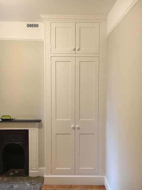 Shaker Wardrobes | Nigel Eaton Alcove Cupboards | South London Built In Wardrobe Ideas Alcove, Shaker Wardrobes, Shaker Wardrobe, Alcove Wardrobe, Alcove Cupboards, Airing Cupboard, Small Cupboard, Built In Cupboards, Attic Bedrooms