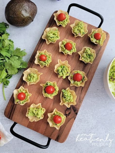 Chicken Cheeseball, Philo Cups, Guacamole Cups, Guacamole Bites, Guacamole Salad, Avocado Cups, Tortilla Cups, Individual Appetizers, Buffet Presentation