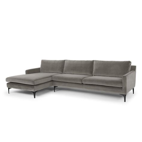 AllModern Vincent 119" Sectional & Reviews | Wayfair Couches Living, Large Sectional Sofa, Large Sectional, Upholstered Chaise, Velvet Sectional, Sectional Sofa Couch, Modern Rustic Interiors, Sofa Seats, Modular Sectional