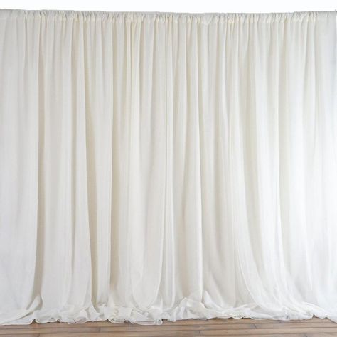 20ftx10ft Ivory Double Layer Polyester Chiffon Backdrop With Rod Pockets Fabric Backdrop Wedding, Theatre Backdrops, Diy Wedding Backdrop, Wedding Backdrop Decorations, Wedding Ceremony Backdrop, Drape Panel, Diy Backdrop, Fabric Backdrop, Ceremony Backdrop