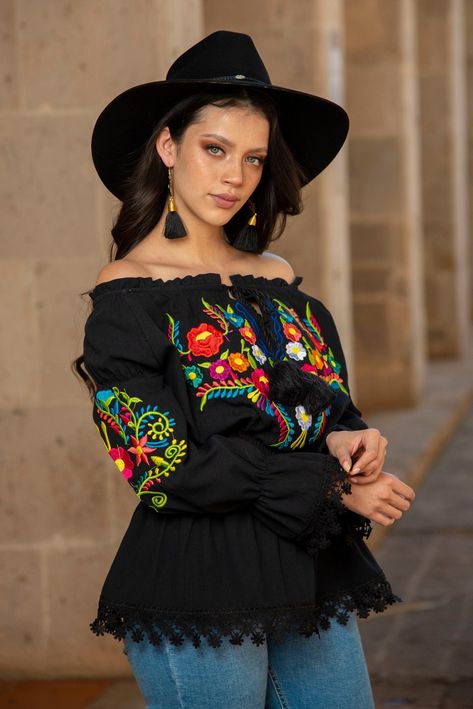 Mexican Theme Party Outfit, Mexican Top, Mexican Theme, Mexican Fashion, Mexican Blouse, Latina Fashion Outfits, Mexican Outfit, Multi Color Blouse, Off The Shoulder Blouse