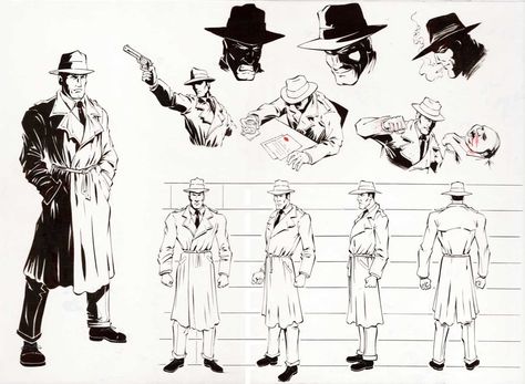 ╰☆╮ Character Sheet ╰☆╮ Detective Anime Character, Detective Coat Drawing, Trench Coat Men Drawing, Trench Coat Art Reference, Detective Noir Character Design, Detective Design Character, Detective Drawing Reference, Detective Reference Pose, Detective Hat Drawing