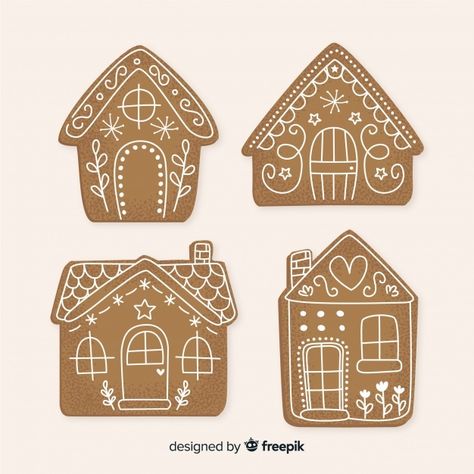 Gingerbread house collection | Free Vector #Freepik #freevector #christmas #christmas-card #merry-christmas #heart Maluchy Montessori, Gingerbread Christmas Decor, Christmas Gingerbread House, Navidad Diy, Gingerbread Houses, 자수 디자인, Wrapping Ideas, Noel Christmas, Christmas Gingerbread