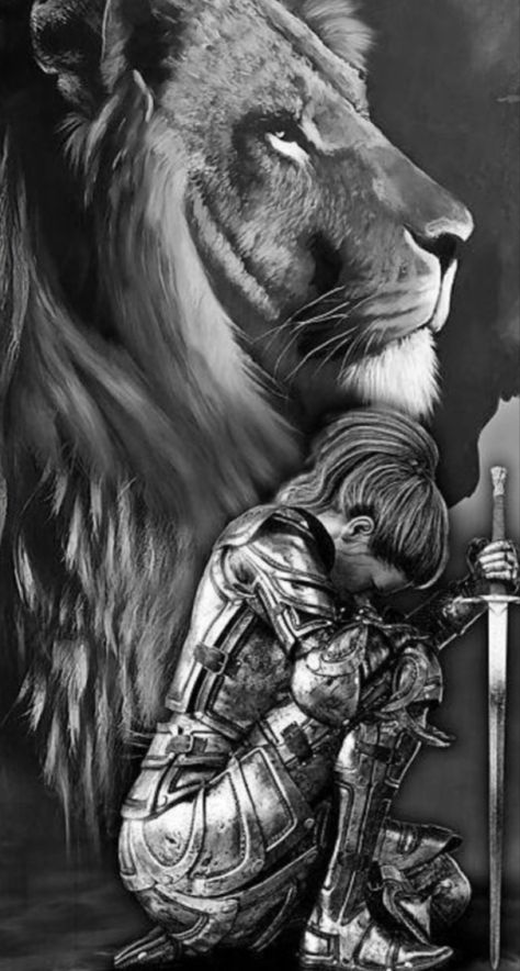 Armor Of God Tattoo, Lion Of Judah Jesus, God Tattoos, Prophetic Art, Lion Pictures, Warrior Tattoo, Christian Pictures, Jesus Painting, Animale Rare