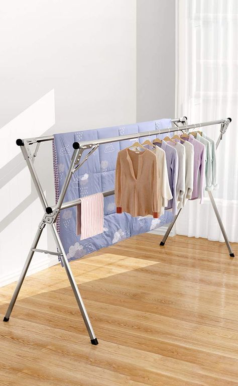 Cloth Drying Hanger, Drying Rack Laundry, Laundry Drying, Clothes Drying, Clothes Drying Racks, Garment Racks, Stainless Steel Legs, Drying Clothes, Neat And Tidy