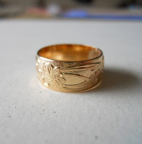 Wedding Band Couple, Band Couple, Unique Wedding Band Sets, Pattern Ring, Textured Ring, Gold Filled Ring, Wedding Band Sets, Small Rings, Over The Top