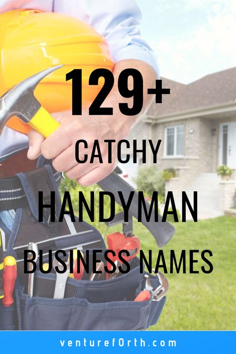 If you are intending to start a handyman business, coming up with a good name is quite a challenge. Take advantage of the ideas shared in this article. Starting Your Own Handyman Company, Starting A Handyman Business, Handyman Business Cards Ideas, Construction Names Ideas, Handyman Business Names, Handyman Business Cards, Construction Company Names, Names For Companies, Contractor Business