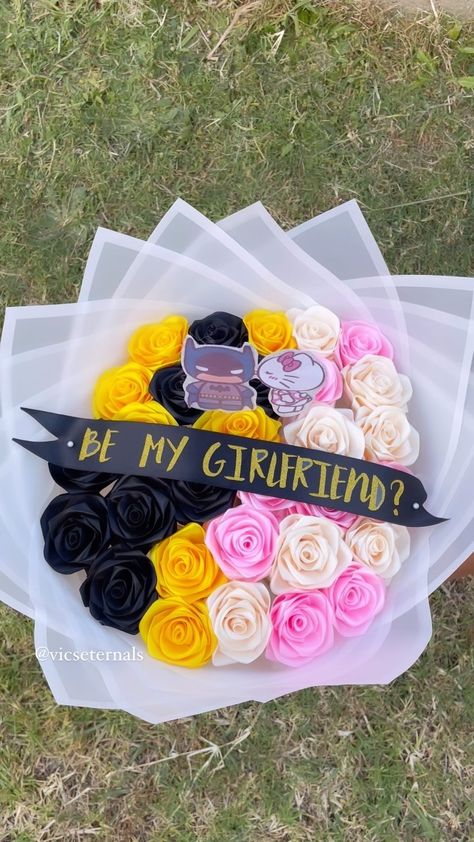 vicky’s eternal bouquets 🎀 | soo cute 💝 - - - - - - - - - - - #eternalroses #bouquet #explorepage #eternalbouquet #hellokitty #batman #girlfriend #bouquet #flowers… | Instagram Pikachu Bouquet, Soccer Bouquet, Batman Flowers, Eternal Bouquet Ideas, Batman Bouquet, Girlfriend Bouquet, Batman Girlfriend, Eternal Flower Bouquet, Eternal Bouquet