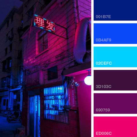 Dark Pink Color Palette Colour Schemes, Cyberpunk Colors Palette, Steam Punk Color Palette, Dark Neon Color Palette, Night Club Color Palette, Synthwave Color Palette, Spiderverse Color Palette, Cyberpunk Color Palette, Vaporwave Color Palette