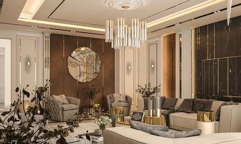 Reception with Neoclassic style on Behance Drawing Room Design, Drawing Room Interior, تصميم داخلي فاخر, Buffet Design, Luxury Living Room Design, 3d Studio, Room Deco, Living Room Design Decor, Drawing Room