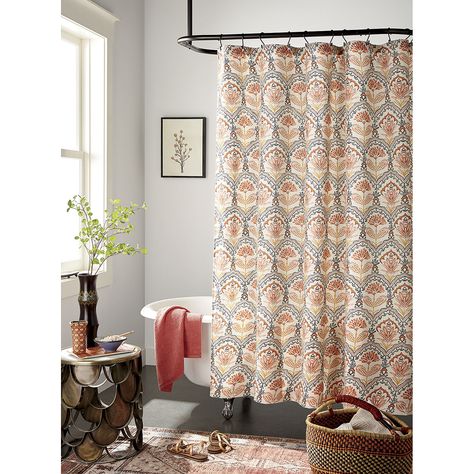 Distant Lands Tile Floral Shower Curtain, Color: Multiple Colors - JCPenney Floral Shower Curtain, Abstract Shower Curtain, Bathroom Design Trends, Modern Shower Curtains, Boho Shower Curtain, Shower Curtain Liner, Shiatsu Massage, Floral Tiles, Renovation Design