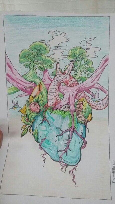 (1) WhatsApp Ecosystem Drawing Ideas, Save Earth Drawing Art, Mother Earth Drawing, Save Earth Drawing, Earth Day Drawing, Art Competition Ideas, Environment Sketch, Earth Drawings, Forest Drawing