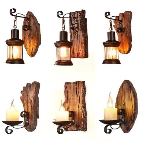 Wood Wall Lamp, Loft Bar, Kitchen Loft, Wood Wall Lamps, Industrial Style Home, Industrial Wall Lamp, Wall Lights Living Room, Metal Wall Lamp, Luminaire Vintage