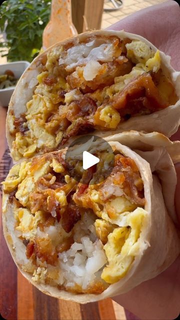 Luke Brown on Instagram: "Breakfast Burritos on the griddle are easy to make and so good! We had these for dinner and the leftover burritos went in the freezer.   INGREDIENTS  1 lb bacon 1 bag crispy crowns 12 eggs Salt, pepper, garlic powder  Shredded cheddar cheese Jalapeños  Burrito size flour tortillas Hot sauce   INSTRUCTIONS Heat a griddle over medium heat and add one pound of bacon. Cook until crispy and remove it from the griddle.   Add one bag of crispy crowns to the griddle cooking them in the bacon grease. Flip hash browns until golden brown and remove them from the griddle. I like to put them on a plate lined with paper towels to help absorb all the extra grease.   Whisk together 12 eggs with a splash of milk. Turn the griddle heat all the way to low. Scramble eggs and season t How To Make Breakfast Burritos, Breakfast Ideas Mexican, Weekday Breakfast Ideas, Mexican Breakfast Ideas, Best Breakfast Burritos, Outdoor Griddle Recipes, Cheeseburger Casserole Recipe, Toast Recipe Breakfast, Breakfast Tortilla