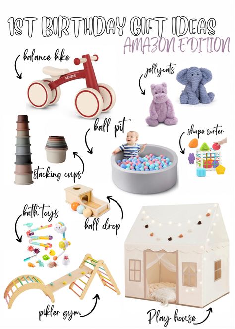 First Birthday Gifts For Daughter, 1st Birthday Gift Registry, 1st Birthday Essentials, Baby Boy First Birthday Gifts, First Birthday Essentials, First Birthday Toys, Montessori First Birthday Gifts, Party Favors One Year Old 1st Birthdays, Gift Ideas For First Birthday